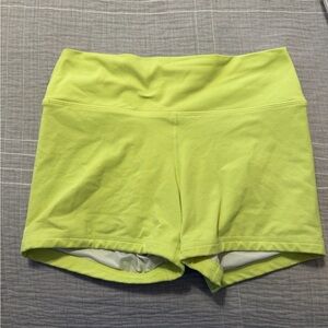 Fleo Neon Green Yellow High Rise Spandex Shorts